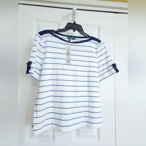 Ralph Lauren Blue Striped Short Sleeve Tee